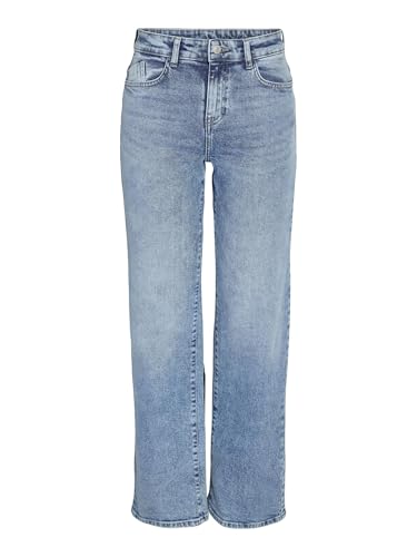 Noisy may Damen Wide Leg Jeans Normal Waist Straight Denim Stretch Hose Stoned Design NMYOLANDA