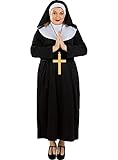 Funidelia | Disfraz de monja con cruz para mujer Religioso, Nun, Sister Act, Profesiones - Disfraz para adultos y divertidos accesorios para Fiestas, Carnaval y Halloween - Talla XXL - Negro
