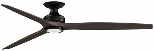 Miniatura 25 de Spitfire - Ventilador de techo empotrado de 3 aspas con kit de luz, 21.08 pulgadas de alto y 72 pulgadas de ancho, acabado de níquel cepillado,