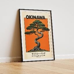 Impression Ryukyu affiche Cap Hedo - Tableau mural Okinawa orange 60x80cm