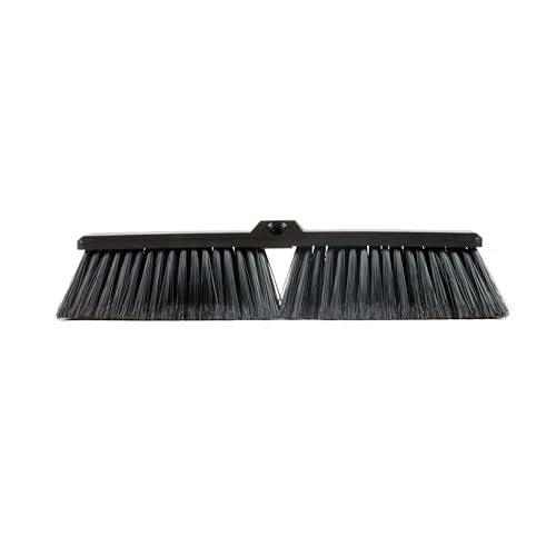 Restaurantware-Broom Head ONLY: Clean Tek Professional 17.13-Inch Push Broom Head, 1 Heavy-Duty Cleaning Tool - Handle Sold Separately, Fine Flagged Bristles, Black Plastic, Outdoor Use by Restaurantware - Used condition - CA$21.79