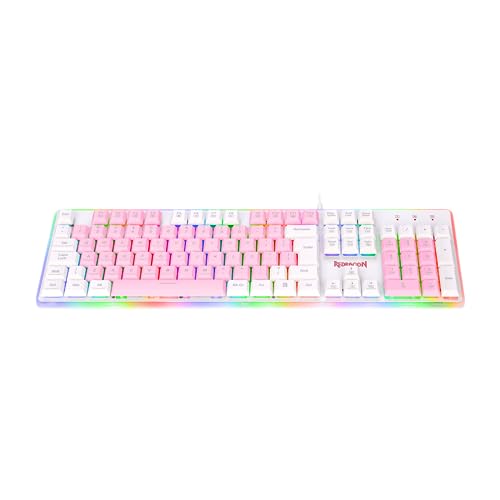 TECLADO GAMER MEMBRANA DYAUS 2 RGB ROSA COM BRANCO
