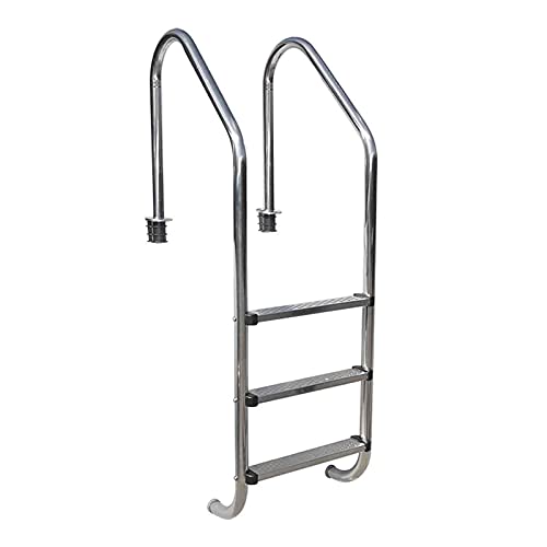 Escalera para piscina de acero inoxidable 3 peldaños antideslizante miniatura 1