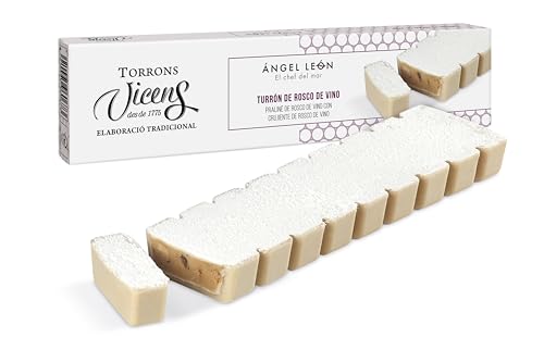 Turrón de Rosco de Vino by Ángel León 300g en Estuche – Torrons Vicens | Turrón innovador de chocolate blanco caramelizado con crujiente de rosco de vino | Dulce de navidad con sabor tradicional