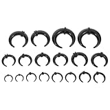 TOYANDONA 18 piezas Kit Dilatadores de Nariz Septum Acrílico Negro U-shaped para Mujeres Unisex Accesorios Piercing Nariz Quirúrgico Moldeador