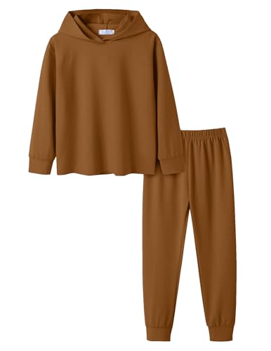 Arshiner Girl Clothes Sweatsuit 2 Piece Outfits Long Sleeve Sweatshirt Hoodies and Sweatpants Clothing Sets Size 5-6