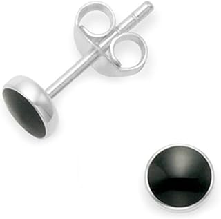 Heather Needham Sterling Silver Onyx Earrings - Silver Round black Onyx Stud Earrings - SIZE: 8mm Gift boxed black Onyx silver earrings. 5778ON