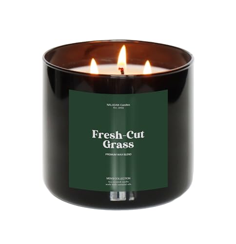 Fresh Cut Grass Candle | 3-Wick Green Lawn Scent | Fresh & Aromatic Men's Candle by Louvel House
