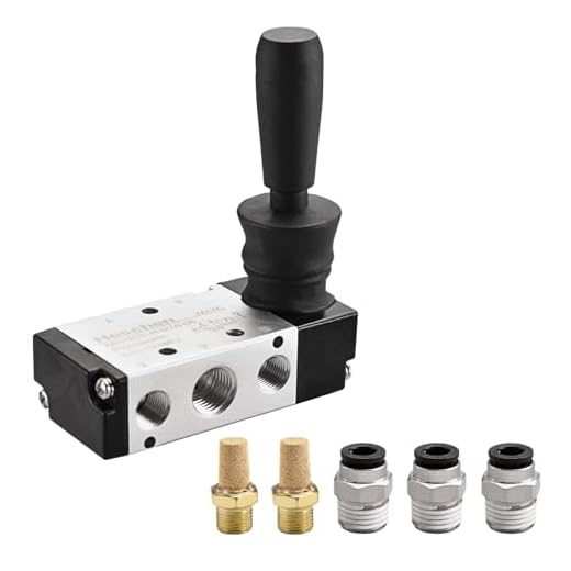 Heschen Válvula mecánica neumática de tracción manual 4H210-08 2 posiciones 5 vías PT1/4 Control manual Push-Pull con accesorios y silenciador