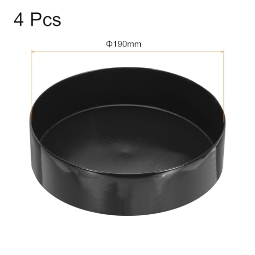 Image of uxcell 4pcs Rubber End Caps 190mm(7 1 /2 Inch) ID x 80mm(3 1 /8 Inch) H Vinyl Round End Cap Cover Screw Thread Protectors Black