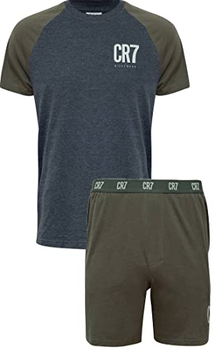 CR7 Cristiano Ronaldo Kurzarm-Pyjama-Set für Herren, Mehrfarbig, M