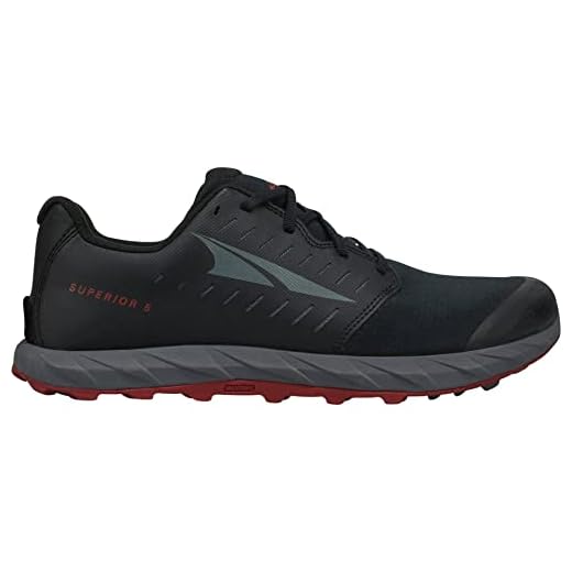 ALTRA Men's AL0A546Z Superior 5 Trail Running Shoe, Black/Red - 10.5 M US