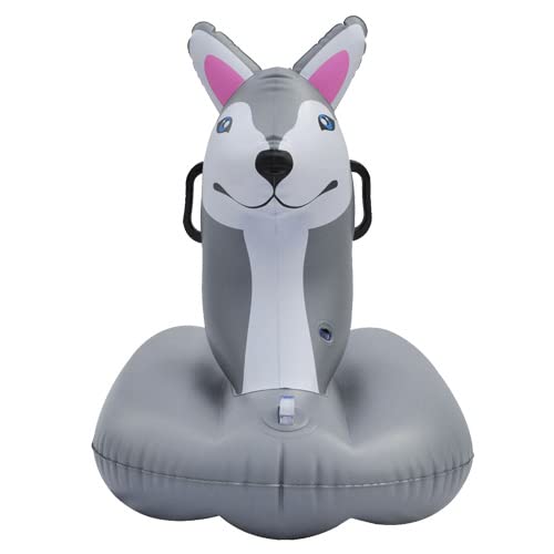 Jet Creations Snow Sled – Inflatable Winter Sled Tube And Décor For Adults And Kids 3 Year And Up. Max 200 Lbs. Available Design: Unicorn, Husky, (Husky) #TOP5