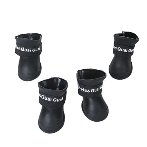 Enakshi® Pet Dog Waterproof Rain Shoes | Skidproof Anti-Slip Dog Boots for Rainy Season | Durable Resin Paw Protectors | Size M, Black for Small to Medium Breeds
