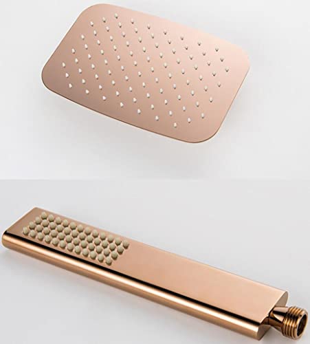Ensemble de robinets de douche complet avec pommeau rectangulaire et douchette b - 7