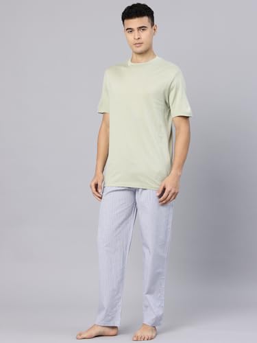 Image of Majestic Man Men's Pure Cotton Small Checks Lounge Pyjama | Comfort Fit | 3 Pockets | Front Zip Closure