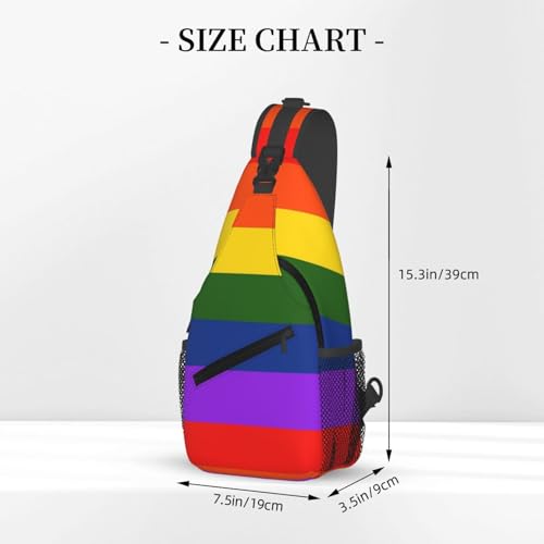 Rainbow Flag Gay Pride LGBTQ Sling Backpack Unisex Crossbody Chest Bag Shoulder Chest Bag For Women Men Hiking Travel3