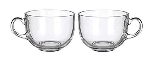 Image of ANKUL Premium Glass Coffee Mug Tea Cups Set of 2-150 ML, Transparent, Glass Cups Set for Coffee, Green Tea, Herbal Tea, Lemon Tea, Milk Cup, Hot /Cold Drinks Cups (Round, 2)