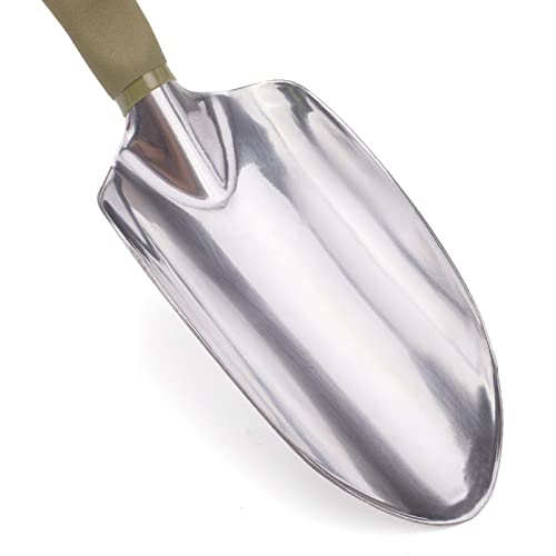 Solution4Patio Bend-Proof Garden Hand Small Trowel 11.6" L X 3" W Aluminum Rust Resistant Lightweight Ergonomic Soft Pvc Handle Garden Gift Little Shovel For Planting, Transplanting,#2852 #TOP4