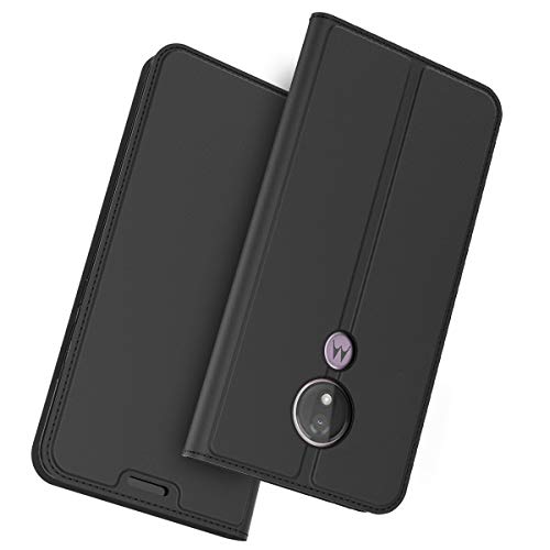 Motorola Moto G7 Power Funda, Libro Cover Cartera de Cuero PU Leather Billetera Carcasa, Ranuras para Tarjetas, Cierre Magnético, a Prueba de choques Flip Case Soporte Plegable Protector Shell Negro