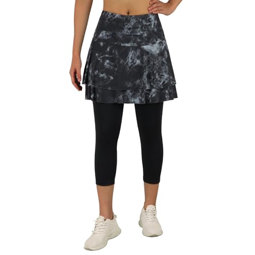Image of ANIVIVO Skirted Legging for Women, Yoga Legging with Skirts &Women Tennis Leggings Clothes Pockets