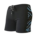 DMMWCX Swimsuits Men's Breathable Swim Trunks Boxer Briefs Swimwear Quick Dry Beach Shorts-38-2Pc