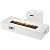 ECOTOUGE 42" 2-Piece Rectangle Propane Fire Pit Table w/Tank Table, 50,000 BTU Outdoor Gas Fireplace with Stand for Patio, Low Profile Fire Table with Rain Cover, Lava Rocks, Auto-Ignition, White