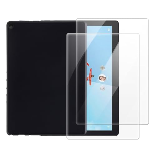 Funda Lenovo M10 FHD REL para evitar pantallas rotas con cristal templado y carcasa negra robusta