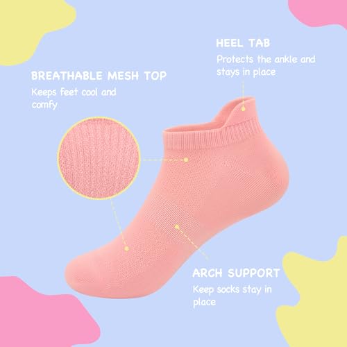 SERISIMPLE Ultra-Soft Viscose Bamboo Kids No-Show Socks Ankle Thin Comfortable Low Cut Socks for Boys&Girls Non Slip 5 Pairs2