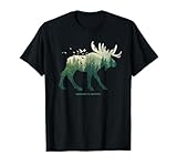 Save The Environment T-Shirts & Geschenkideen Preserve & Protect Umweltschutz Klimaschutz Elch Silhouette T-Shirt für Umweltaktivisten, Tierfreunde und Naturschützer, Schwarz, S