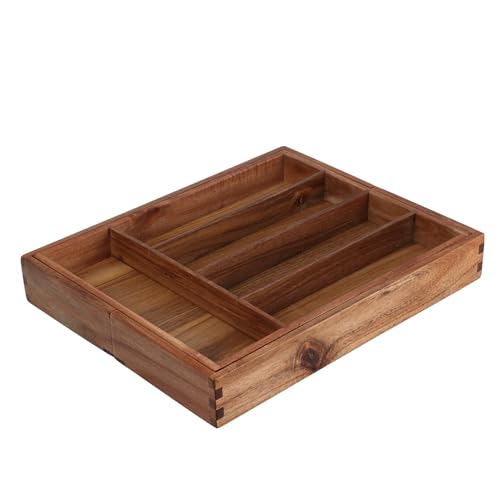 WELL HOME MOBILIARIO & DECORACIÓN Expandable Acacia Wood Cutlery Tray Organizer Stylish and Functional