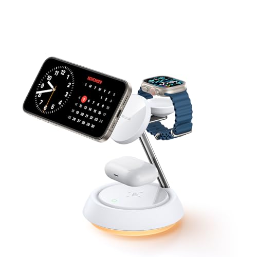 Mcdodo Wireless Charging Stand,3 in 1 Charging Station for Apple Devices 22.5W Max Charging Station for iPhone Multiple Devices for iPhone 15 14 13 12/AirPods 2 3 Pro/iWatch Ultra/8/7/SE/6/5/4/3/2