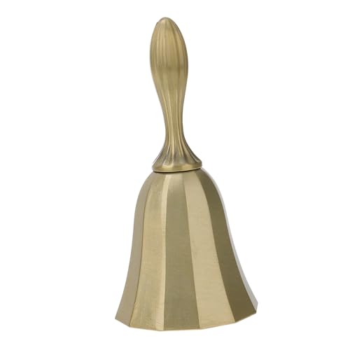 CIYODO Vintage Zinc Alloy Reception Bell Metal Service Call Bell for Restaurant Bar Kitchen with Golden Finish Classic Table Ornament and Signal Dinner Ready Craft Home Decor