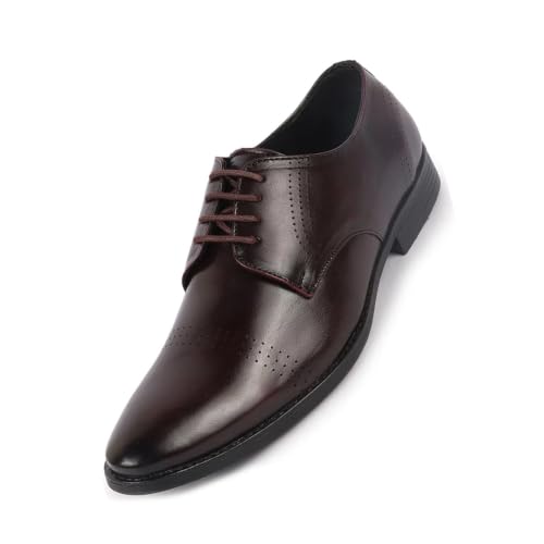 Image of FAUSTO Men's Party Formal Office Genuine Leather Lace Up Shoes