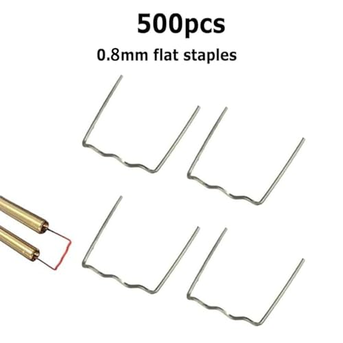 500 Pcs Hot Staples, Hot Stapler Kit Welding Rods Bumper Repair Welding Wire for Repair Machine Car Bumpers Car Bumper Repair Kit, 0.8MM Flat Corner Staples
