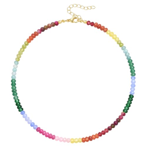 KELORIS PATH Beaded Necklaces for Women, Boho Colorful Natural Stone Bead Choker, Trendy Summer Handmade Jewelry Gifts