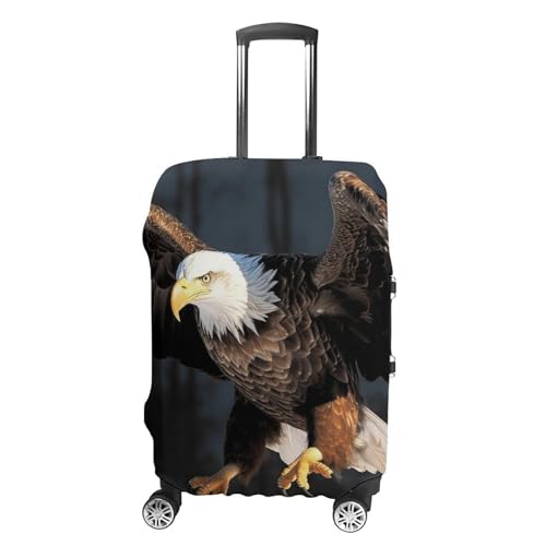 Travel Luggage Cover Elastic Suitcase Protector Anti-Scratch Washable Bald Eagle Luggage Sleeve Tsa Approved Carry on Covers Baggage Cover Fits 18-32 Inch Luggages