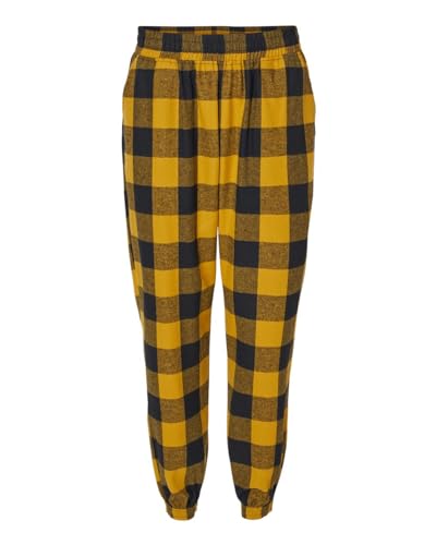 Burnside Youth Flannel Joggers, L, Gold-Black, Large