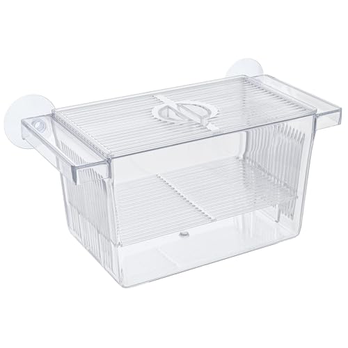 Pawfly Aquarium Fish Breeding Box Acrylic Hatchery Incubator Tank with Suction Cups Small Isolation...