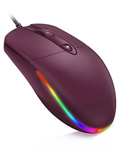Kkuod Wired Mouse With Ergonomic Design Reduces Hand Fatigue Muscle Strain, Silent Usb Computer Mouse, 1600 Dpi Office And Home Mice (Red, Wired) #TOP15