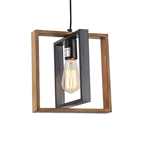 1 Light Kitchen Island Light Modern Black Dining Room Light Fixture Mini Wood Farmhouse Chandelier Hanging Pendant Light Fixtures For Foyer Hallway #TOP1