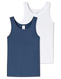 Schiesser Jungen 2 Pack Unterwäsche Unterhemd - 95/5 Organic Bio Baumwolle - Größe 140 bis 206