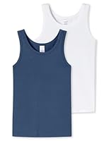 Schiesser Jungen 2 Pack Unterwäsche Unterhemd - 95/5 Organic Bio Baumwolle - Größe 140 bis 206