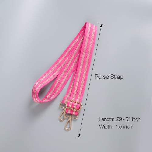 Image of chushui Herringbone Purse Strap Replacement Wide Adjustable Crossbody Strap with Metallic Thread,Woven Fashion Shoulder Bag Strap for Tote Handbag, Gold Silver Shimmer