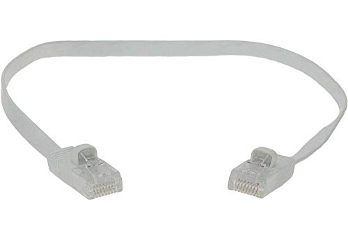 Cable de red Cat 6 UTP plano 0.5 ft blanco miniatura 1