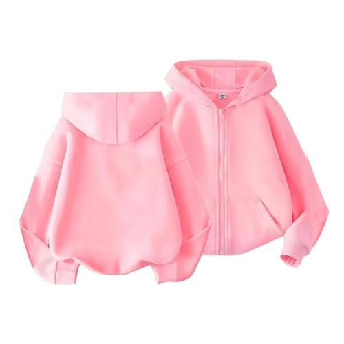 Girls Boys Zipper Sweatshirt Youth Classic Solid Hoodies Soft Full Zip 𝗛ooded Jacket Winter Jacket for Toddler Girl