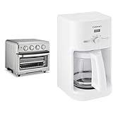Cuisinart Air Fryer + Convection Toaster Oven, 8-1 Oven with Bake, Grill, Broil & Warm Options, Stainless Steel, TOA-70 & DCC-1120 12-Cup Classic Programmable Coffeemaker, White, 12-Cup, Programmable