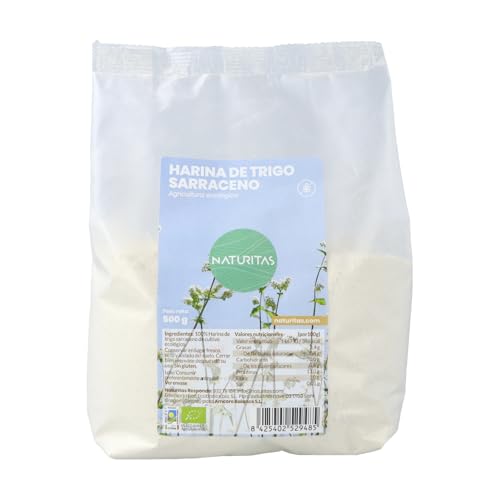 Harina de Trigo Sarraceno bio Sin Gluten 500 g Naturitas Essentials | Fuente de fibra, vitaminas y minerales | Versátil