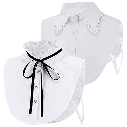 XEPST Colletto Staccabile Camicia Donna - 2 Pezzi Camicetta Finta con Risvolto Falso Mezzo Dickey