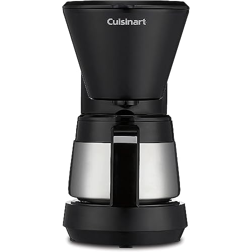 Cuisinart 5-Cup Coffee Maker with Stainless Steel Carafe, Coffee Machine with Removable Water Reservoir, Charcoal Water Filter, 30-Minute Keep Warm, and Brew Pause, DCC-5570NAS, Stainless Steel